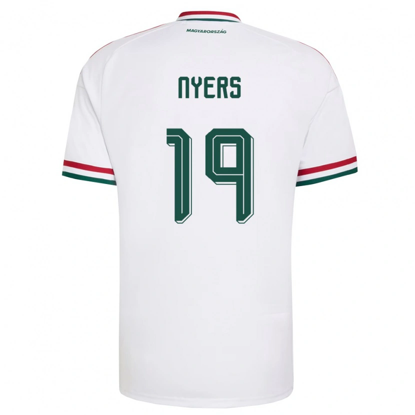 Danxen Niño Camiseta Hungría Ádám Nyers #19 Blanco Rojo Verde 2ª Equipación 26-28 La Camisa