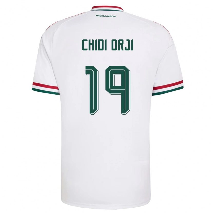 Danxen Niño Camiseta Hungría Dávid Chidi Orji #19 Blanco Rojo Verde 2ª Equipación 26-28 La Camisa