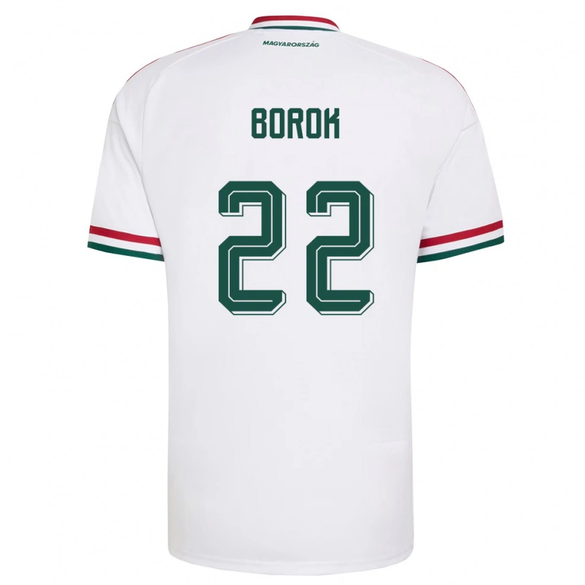 Danxen Niño Camiseta Hungría Dorina Borók #22 Blanco Rojo Verde 2ª Equipación 26-28 La Camisa