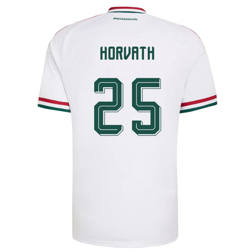 Danxen Niño Camiseta Hungría Krisztofer Horváth #25 Blanco Rojo Verde 2ª Equipación 26-28 La Camisa