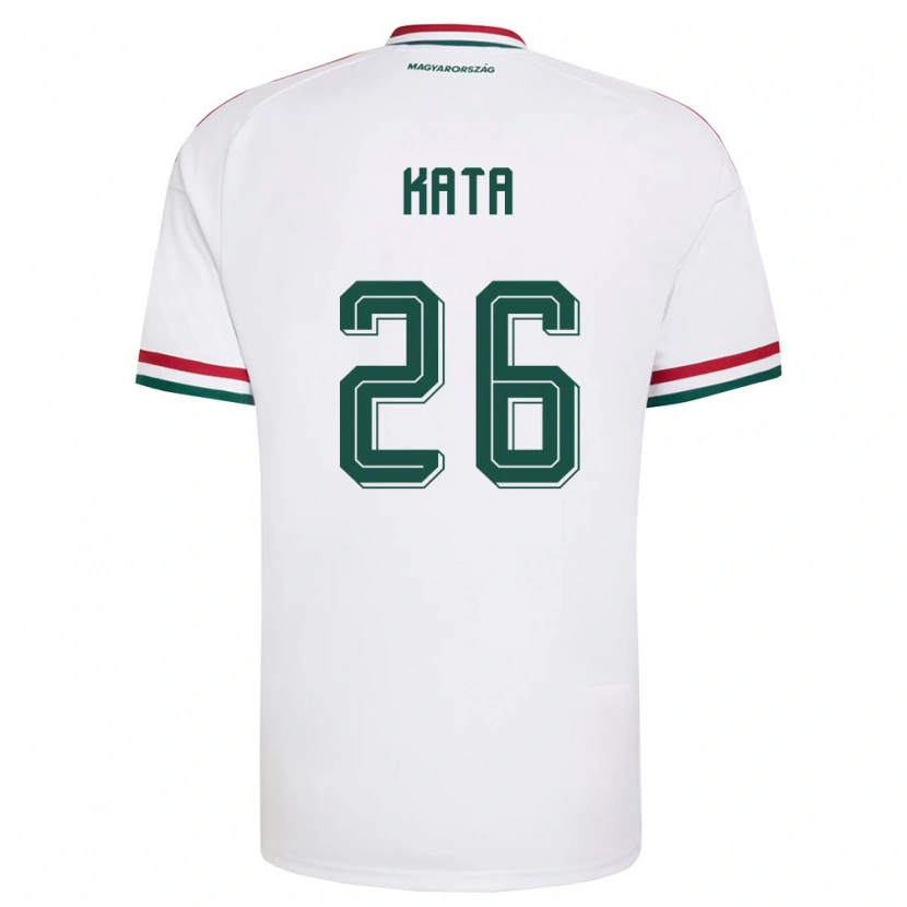 Danxen Niño Camiseta Hungría Mihály Kata #26 Blanco Rojo Verde 2ª Equipación 26-28 La Camisa