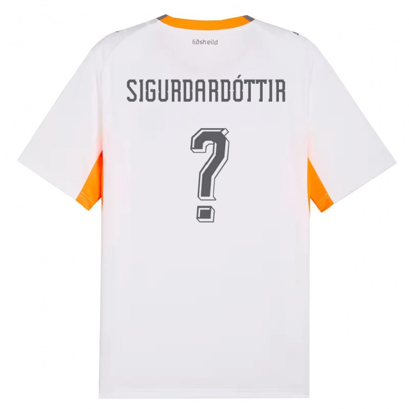 Danxen Niño Camiseta Islandia Sandra Sigurðardóttir #0 Blanco Naranja Gris 2ª Equipación 26-28 La Camisa