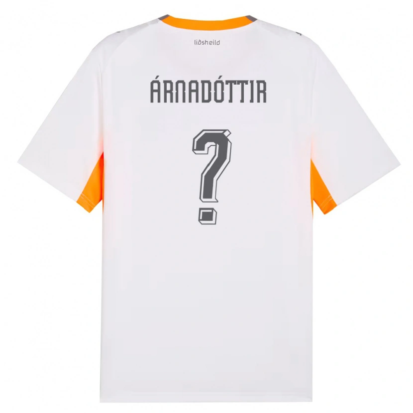 Danxen Niño Camiseta Islandia Kristín Dís Árnadóttir #0 Blanco Naranja Gris 2ª Equipación 26-28 La Camisa