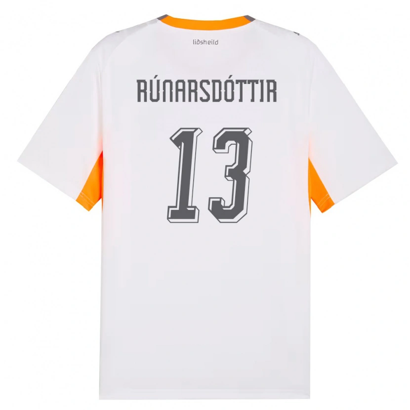 Danxen Niño Camiseta Islandia Cecilía Rán Rúnarsdóttir #13 Blanco Naranja Gris 2ª Equipación 26-28 La Camisa