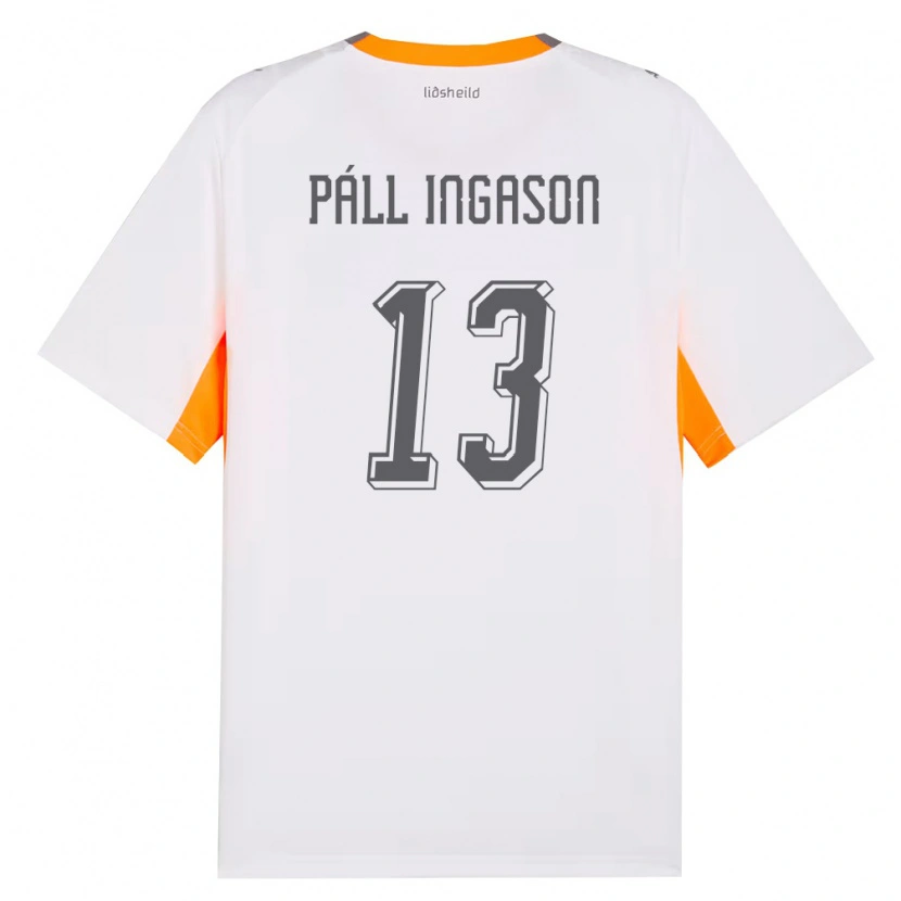 Danxen Niño Camiseta Islandia Sverrir Páll Ingason #13 Blanco Naranja Gris 2ª Equipación 26-28 La Camisa