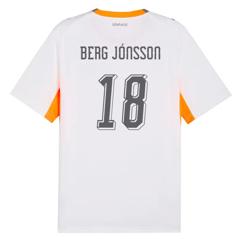 Danxen Niño Camiseta Islandia Dadi Berg Jónsson #18 Blanco Naranja Gris 2ª Equipación 26-28 La Camisa