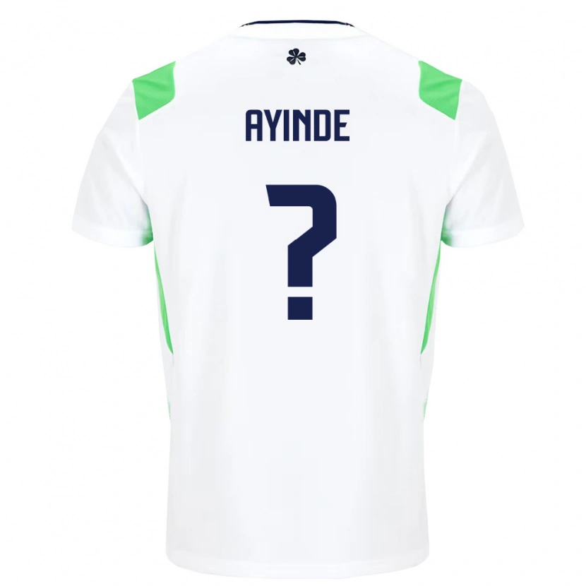 Danxen Niño Camiseta Irlanda Leon Ayinde #0 Blanco Verde Claro 2ª Equipación 26-28 La Camisa