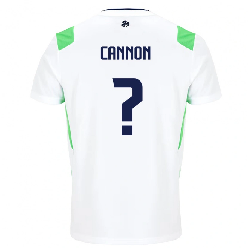 Danxen Niño Camiseta Irlanda Thomas Cannon #0 Blanco Verde Claro 2ª Equipación 26-28 La Camisa
