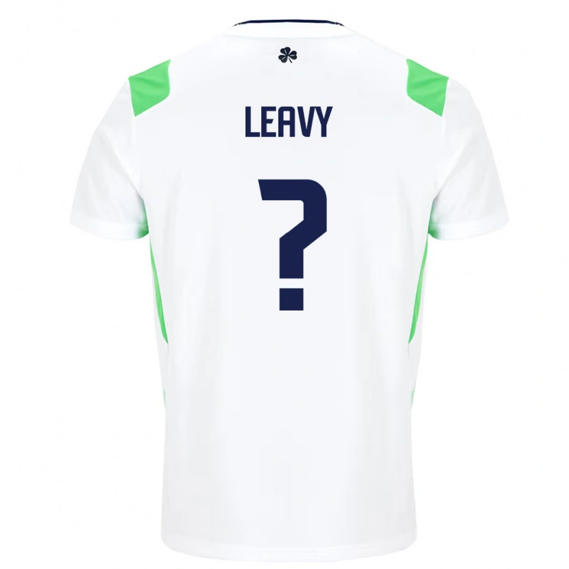Danxen Niño Camiseta Irlanda Kian Leavy #0 Blanco Verde Claro 2ª Equipación 26-28 La Camisa