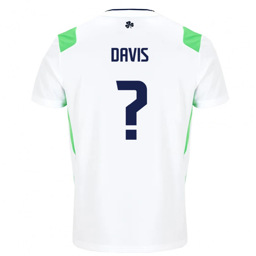 Danxen Niño Camiseta Irlanda Warren Davis #0 Blanco Verde Claro 2ª Equipación 26-28 La Camisa