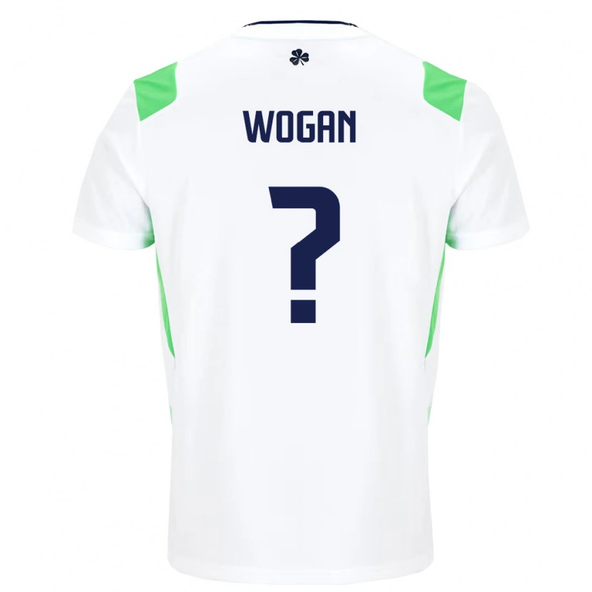 Danxen Niño Camiseta Irlanda Andrew Wogan #0 Blanco Verde Claro 2ª Equipación 26-28 La Camisa