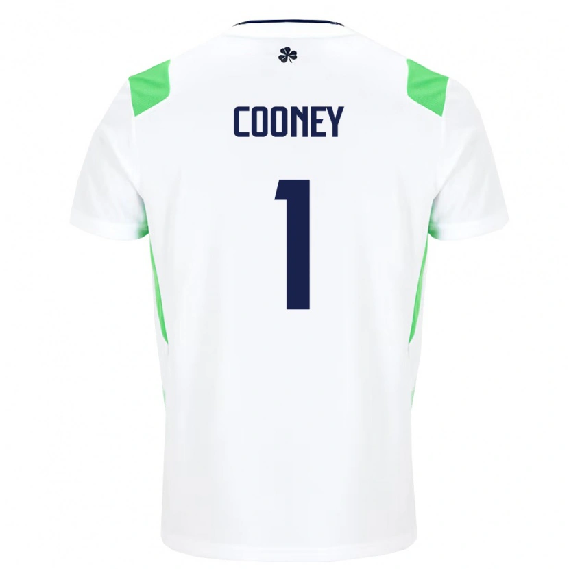 Danxen Niño Camiseta Irlanda Oisin Cooney #1 Blanco Verde Claro 2ª Equipación 26-28 La Camisa