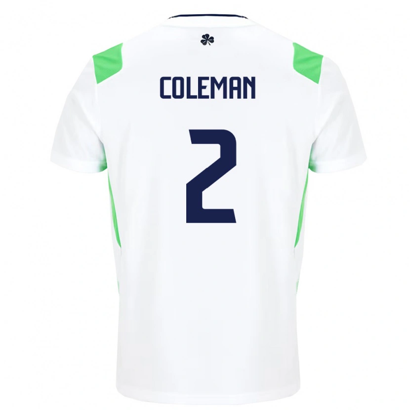 Danxen Niño Camiseta Irlanda Séamus Coleman #2 Blanco Verde Claro 2ª Equipación 26-28 La Camisa