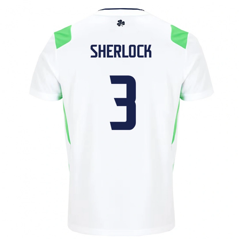 Danxen Niño Camiseta Irlanda Finn Sherlock #3 Blanco Verde Claro 2ª Equipación 26-28 La Camisa
