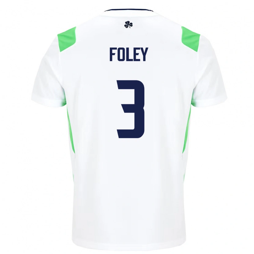 Danxen Niño Camiseta Irlanda Jaidee Foley #3 Blanco Verde Claro 2ª Equipación 26-28 La Camisa