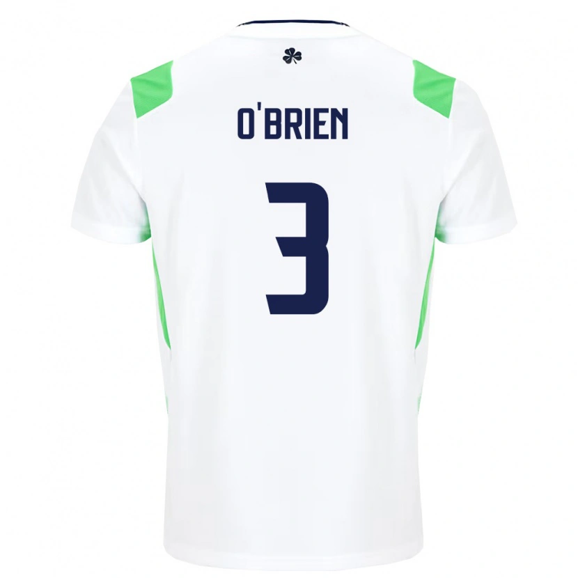 Danxen Niño Camiseta Irlanda Luke O'brien #3 Blanco Verde Claro 2ª Equipación 26-28 La Camisa