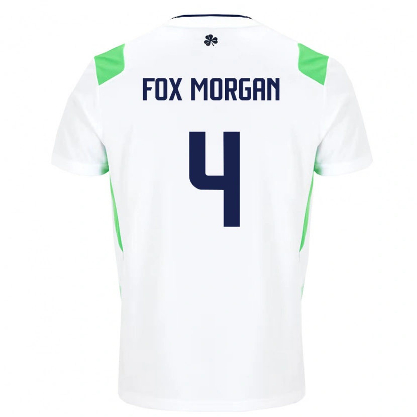 Danxen Niño Camiseta Irlanda Robert Fox Morgan #4 Blanco Verde Claro 2ª Equipación 26-28 La Camisa