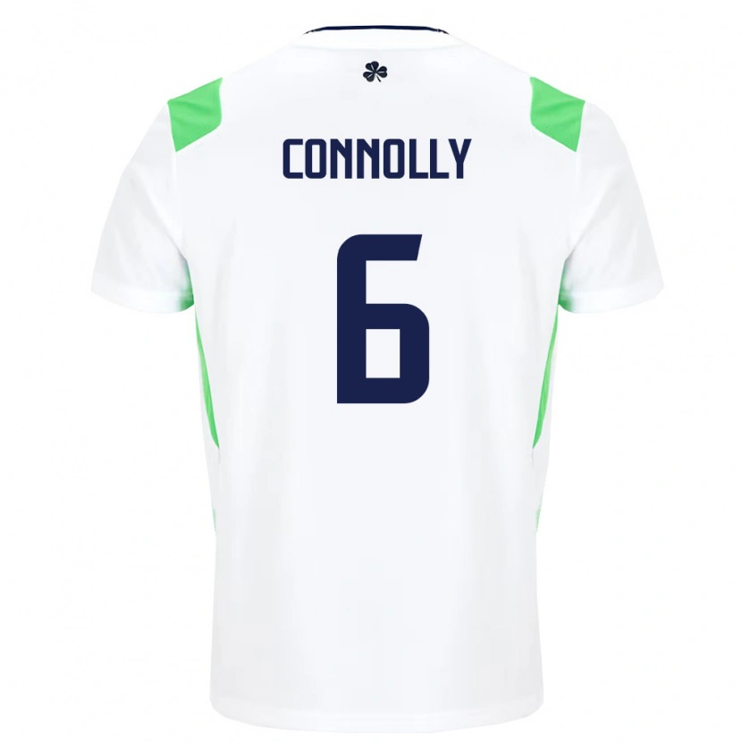 Danxen Niño Camiseta Irlanda Megan Connolly #6 Blanco Verde Claro 2ª Equipación 26-28 La Camisa
