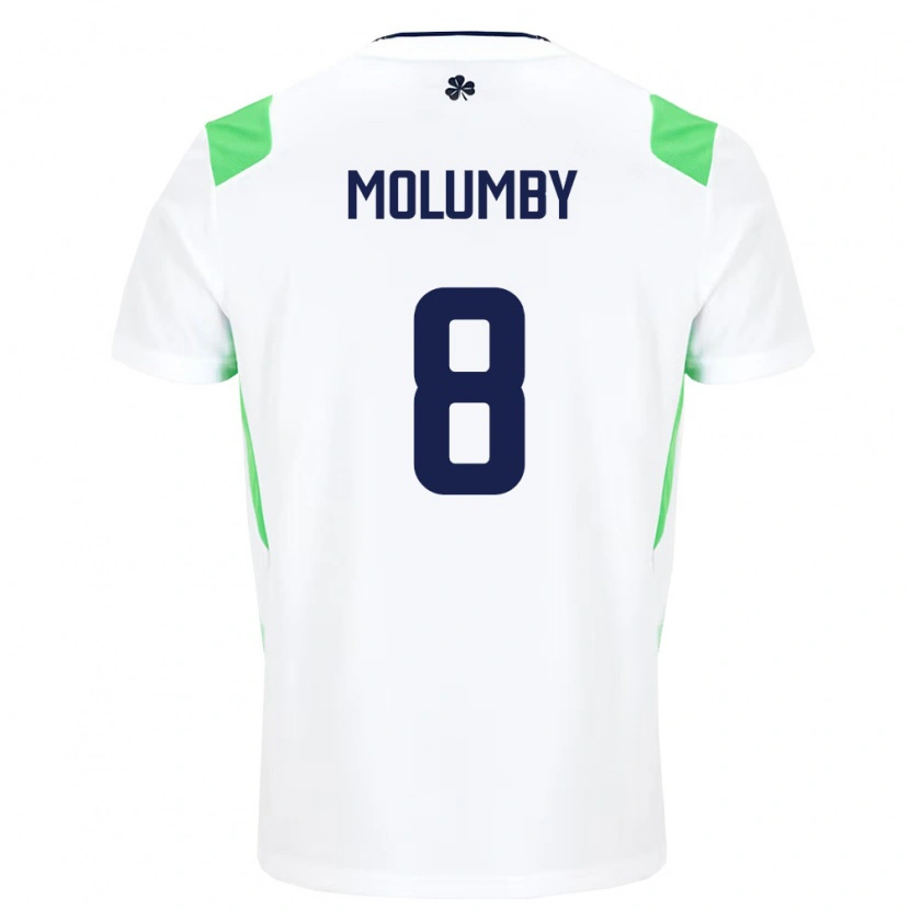Danxen Niño Camiseta Irlanda Jayson Molumby #8 Blanco Verde Claro 2ª Equipación 26-28 La Camisa