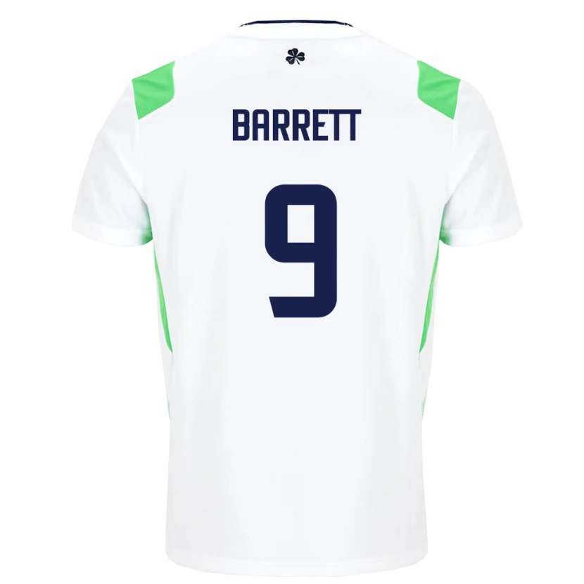 Danxen Niño Camiseta Irlanda Amber Barrett #9 Blanco Verde Claro 2ª Equipación 26-28 La Camisa