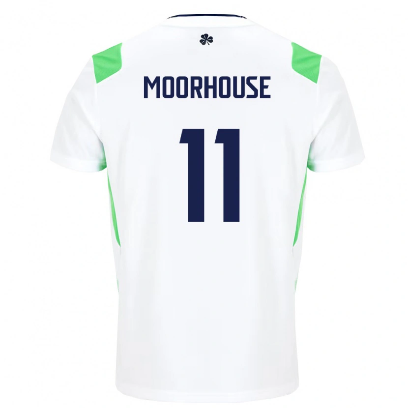 Danxen Niño Camiseta Irlanda Jack Moorhouse #11 Blanco Verde Claro 2ª Equipación 26-28 La Camisa