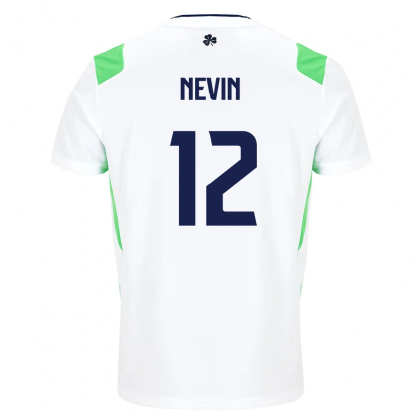 Danxen Niño Camiseta Irlanda Harry Nevin #12 Blanco Verde Claro 2ª Equipación 26-28 La Camisa