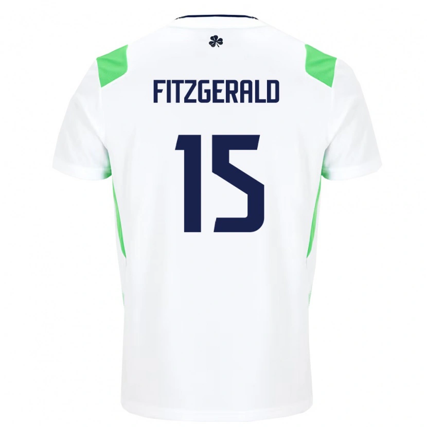 Danxen Niño Camiseta Irlanda Kyle Fitzgerald #15 Blanco Verde Claro 2ª Equipación 26-28 La Camisa