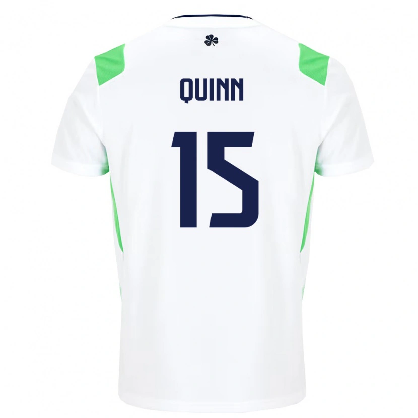 Danxen Niño Camiseta Irlanda Lucy Quinn #15 Blanco Verde Claro 2ª Equipación 26-28 La Camisa