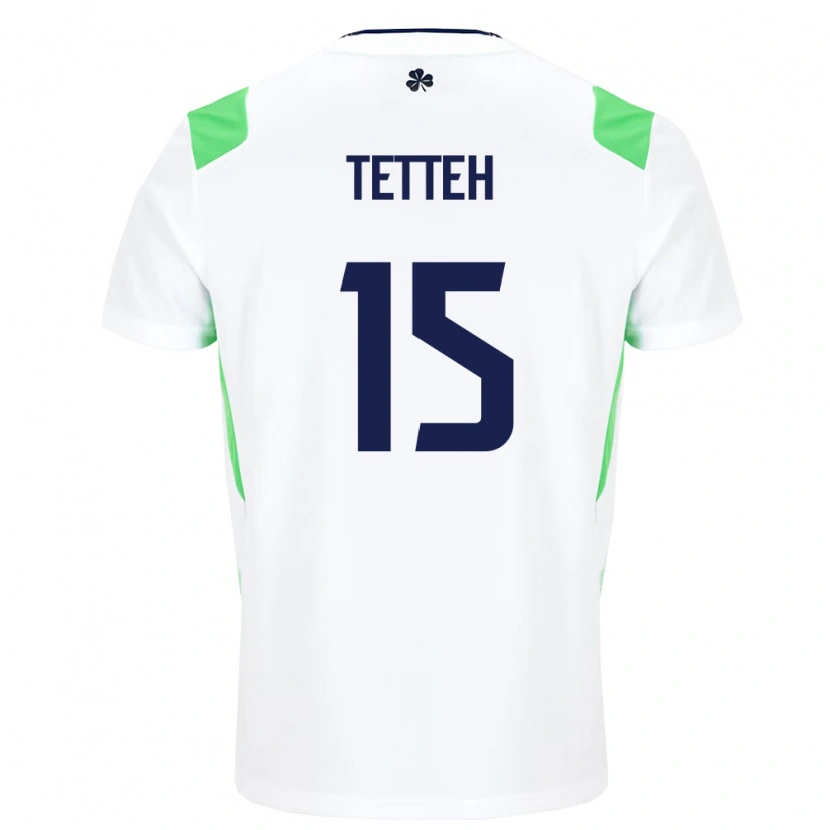 Danxen Niño Camiseta Irlanda Gideon Tetteh #15 Blanco Verde Claro 2ª Equipación 26-28 La Camisa