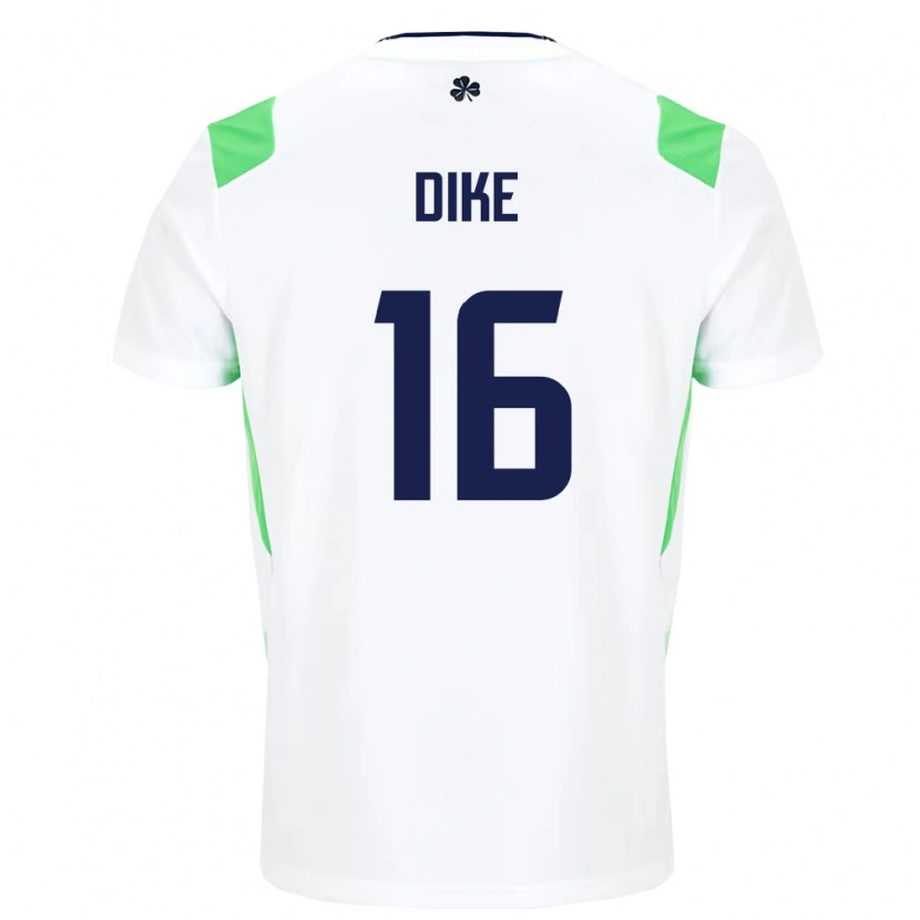 Danxen Niño Camiseta Irlanda Michael Dike #16 Blanco Verde Claro 2ª Equipación 26-28 La Camisa