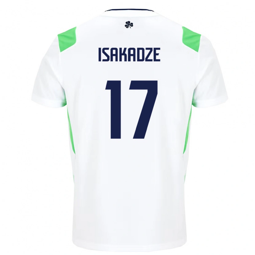 Danxen Niño Camiseta Irlanda Mate Isakadze #17 Blanco Verde Claro 2ª Equipación 26-28 La Camisa
