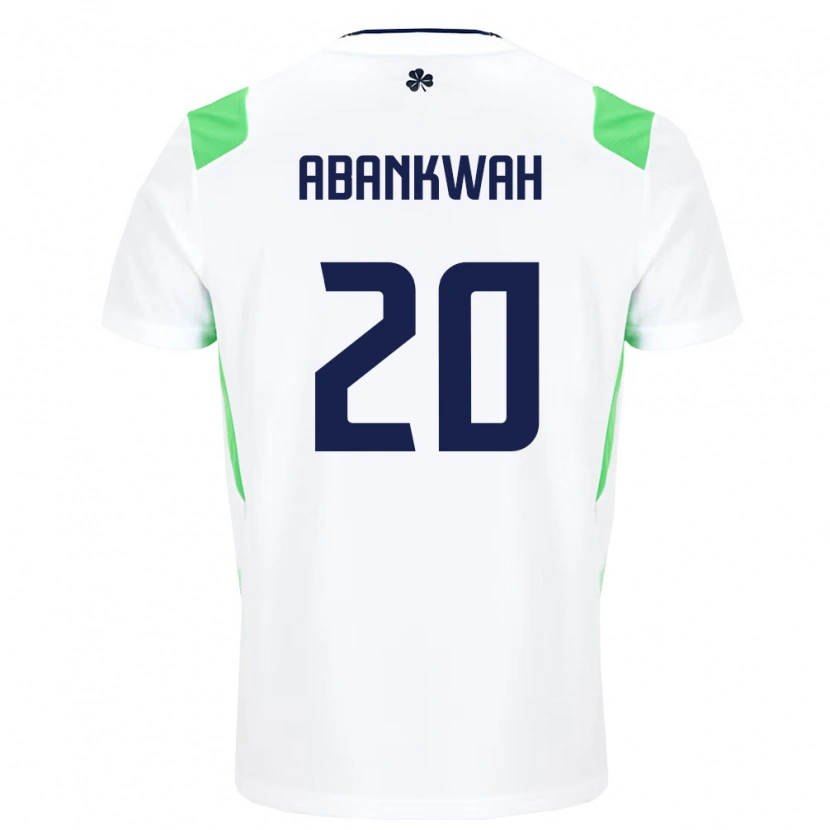 Danxen Niño Camiseta Irlanda James Abankwah #20 Blanco Verde Claro 2ª Equipación 26-28 La Camisa