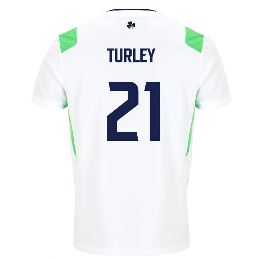 Danxen Niño Camiseta Irlanda Freddie Turley #21 Blanco Verde Claro 2ª Equipación 26-28 La Camisa