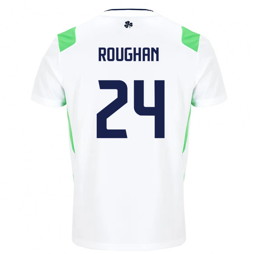 Danxen Niño Camiseta Irlanda Sean Roughan #24 Blanco Verde Claro 2ª Equipación 26-28 La Camisa