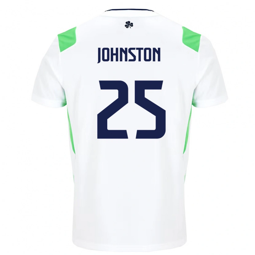 Danxen Niño Camiseta Irlanda Mikey Johnston #25 Blanco Verde Claro 2ª Equipación 26-28 La Camisa