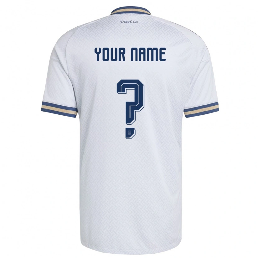Danxen Niño Camiseta Italia Su Nombre #0 Marfil Marino Oro 2ª Equipación 26-28 La Camisa