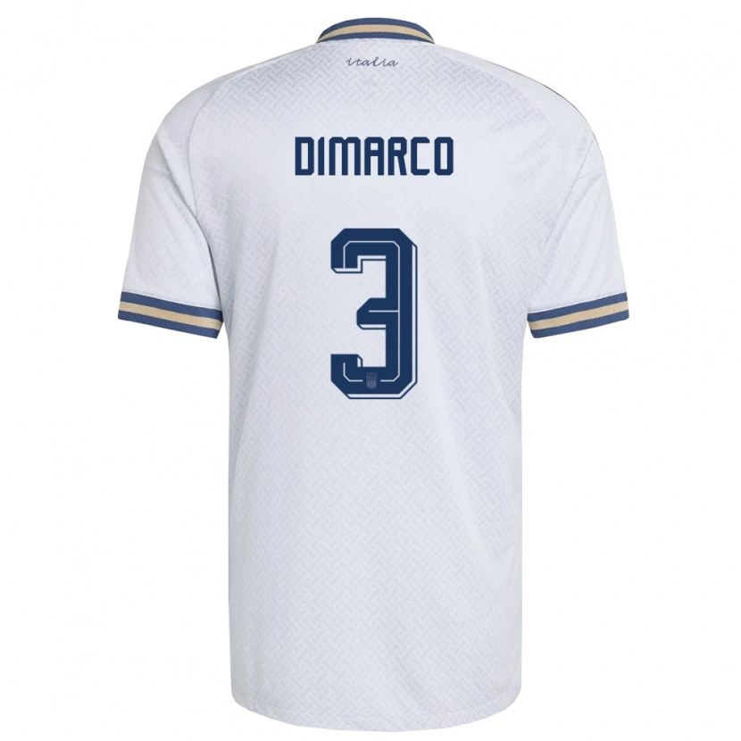 Danxen Niño Camiseta Italia Federico Dimarco #3 Marfil Marino Oro 2ª Equipación 26-28 La Camisa