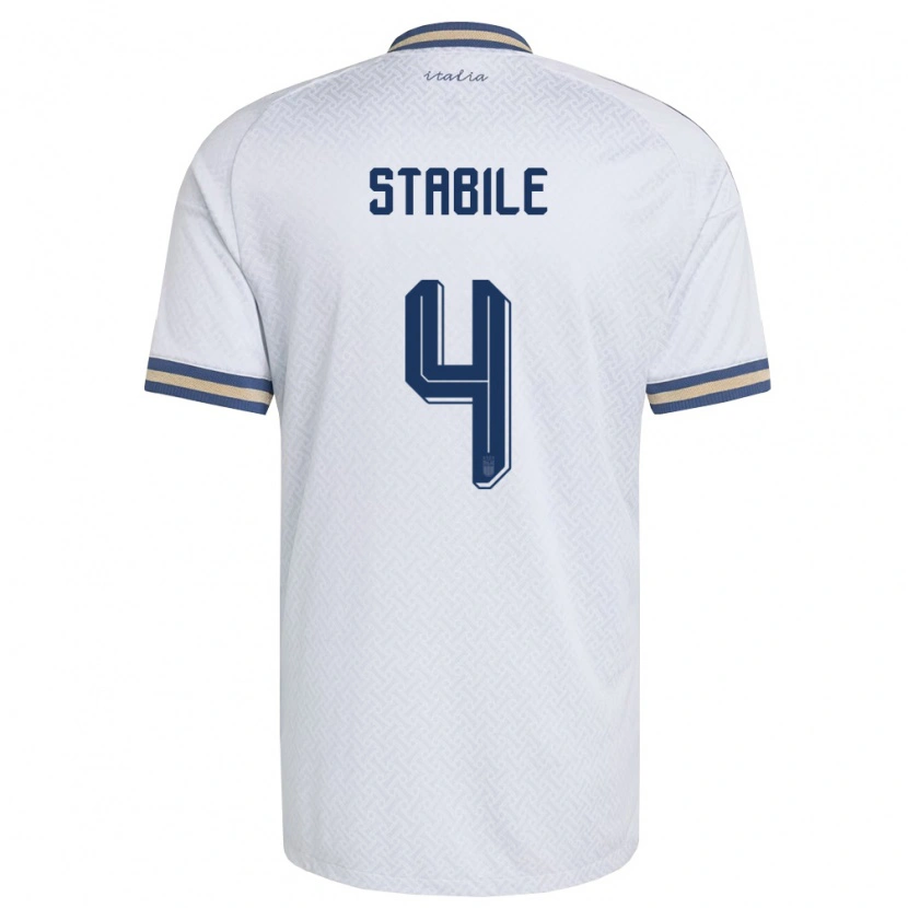 Danxen Niño Camiseta Italia Giacomo Stabile #4 Marfil Marino Oro 2ª Equipación 26-28 La Camisa