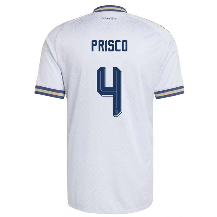 Danxen Niño Camiseta Italia Vincenzo Prisco #4 Marfil Marino Oro 2ª Equipación 26-28 La Camisa