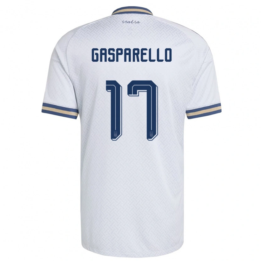 Danxen Niño Camiseta Italia Francesco Gasparello #17 Marfil Marino Oro 2ª Equipación 26-28 La Camisa