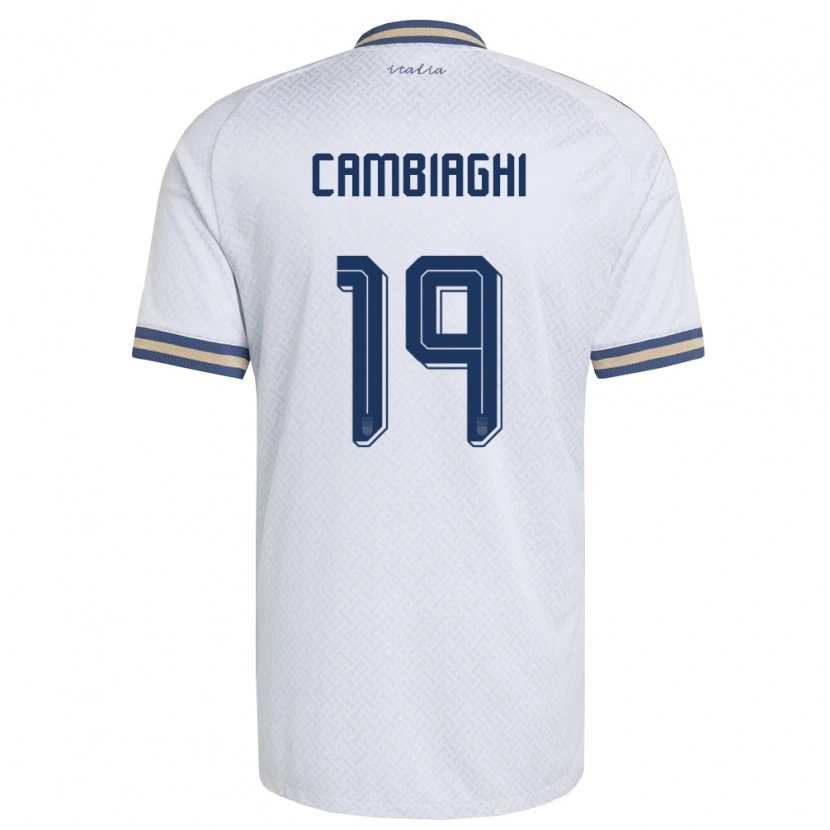 Danxen Niño Camiseta Italia Nicolò Cambiaghi #19 Marfil Marino Oro 2ª Equipación 26-28 La Camisa