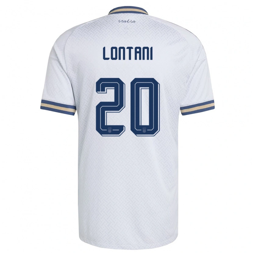 Danxen Niño Camiseta Italia Simone Lontani #20 Marfil Marino Oro 2ª Equipación 26-28 La Camisa