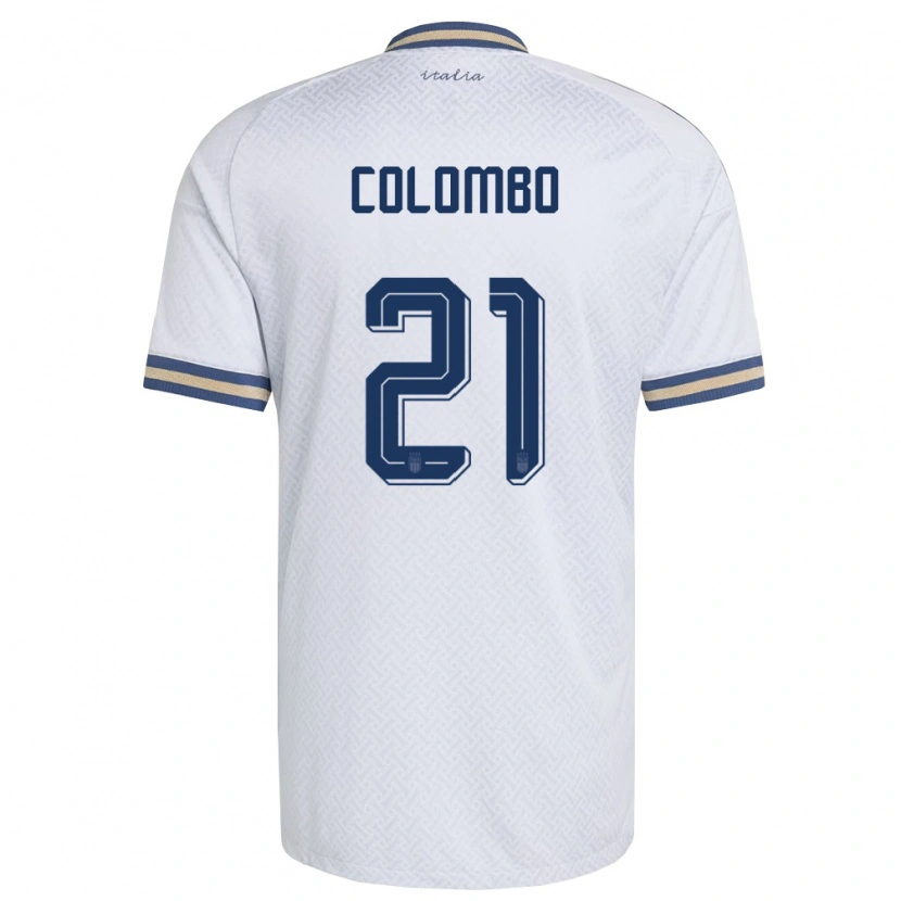 Danxen Niño Camiseta Italia Leonardo Colombo #21 Marfil Marino Oro 2ª Equipación 26-28 La Camisa