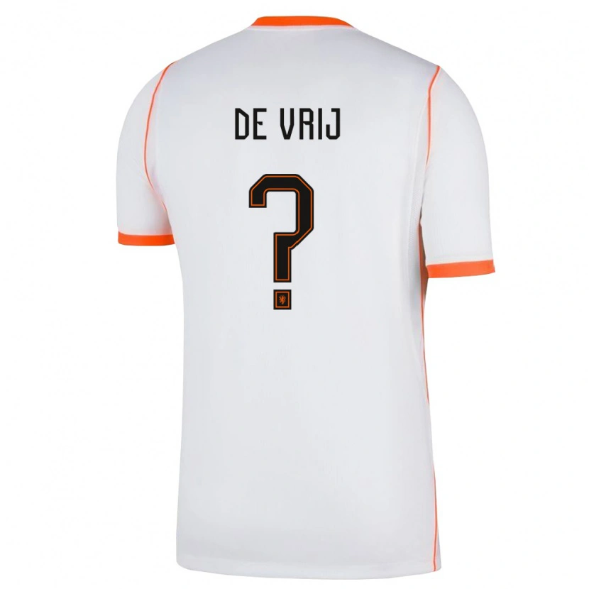 Danxen Niño Camiseta Países Bajos Stefan De Vrij #0 Blanco Naranja 2ª Equipación 26-28 La Camisa