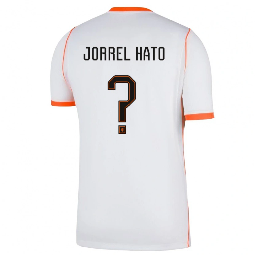 Danxen Niño Camiseta Países Bajos Jorrel Hato #0 Blanco Naranja 2ª Equipación 26-28 La Camisa