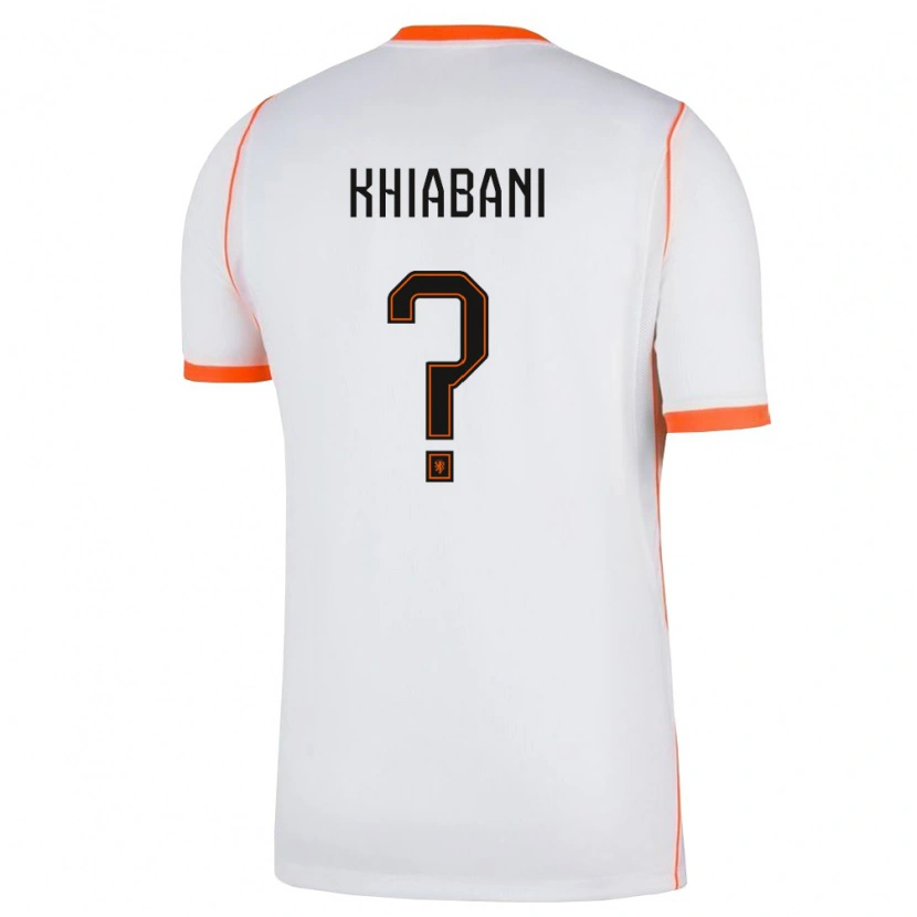 Danxen Niño Camiseta Países Bajos Noah Khiabani #0 Blanco Naranja 2ª Equipación 26-28 La Camisa