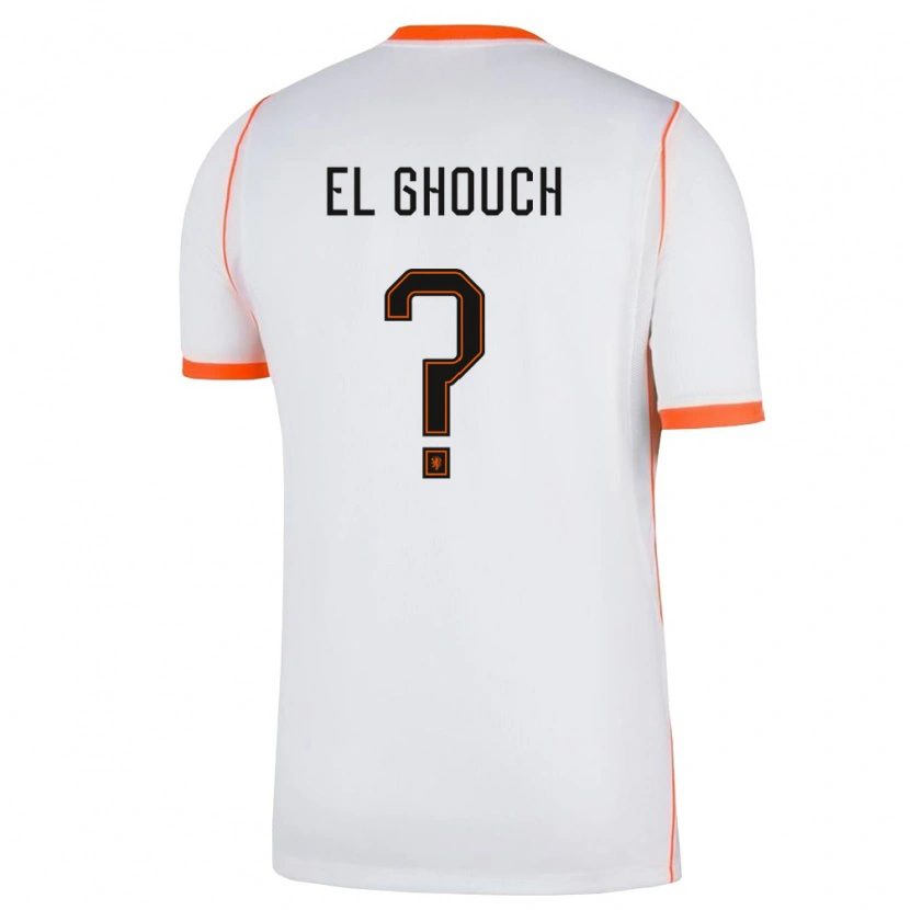 Danxen Niño Camiseta Países Bajos Haitam El Ghouch #0 Blanco Naranja 2ª Equipación 26-28 La Camisa