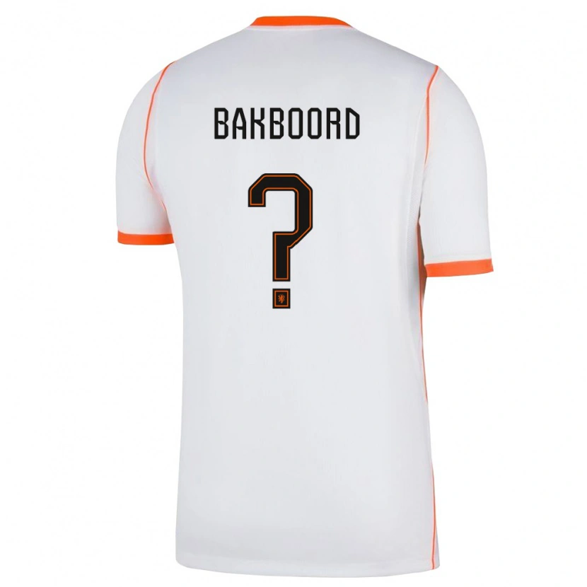 Danxen Niño Camiseta Países Bajos Isaiah Bakboord #0 Blanco Naranja 2ª Equipación 26-28 La Camisa