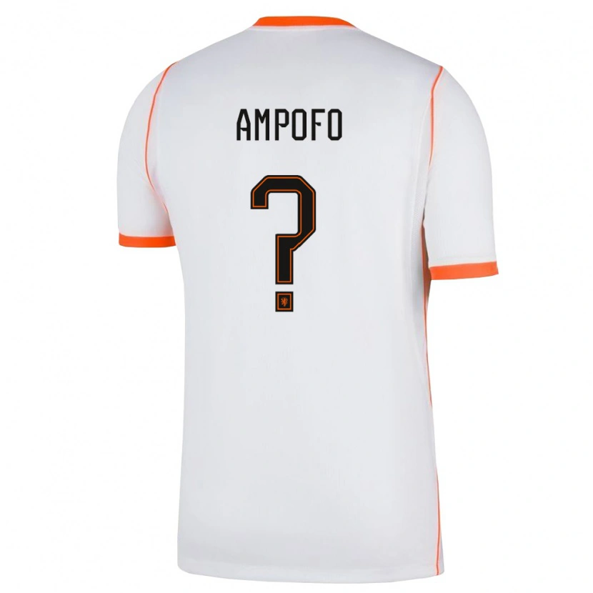 Danxen Niño Camiseta Países Bajos Jahmael Ampofo #0 Blanco Naranja 2ª Equipación 26-28 La Camisa
