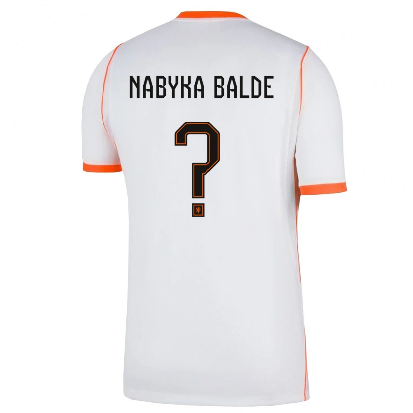 Danxen Niño Camiseta Países Bajos Mamadou Nabyka Balde #0 Blanco Naranja 2ª Equipación 26-28 La Camisa